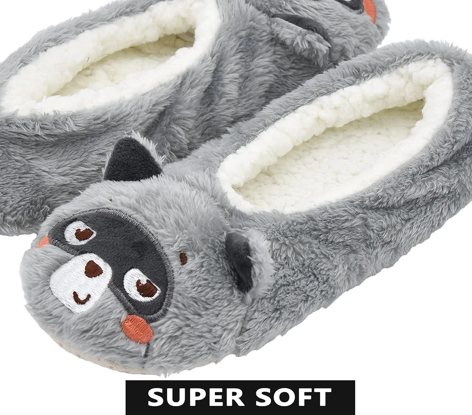 Panda Bros Womens Animal Thick & Warm Slipper Socks With Non Slip Grippers On Bottoms, Character House Shoes, Novelty Slippers for Ladies