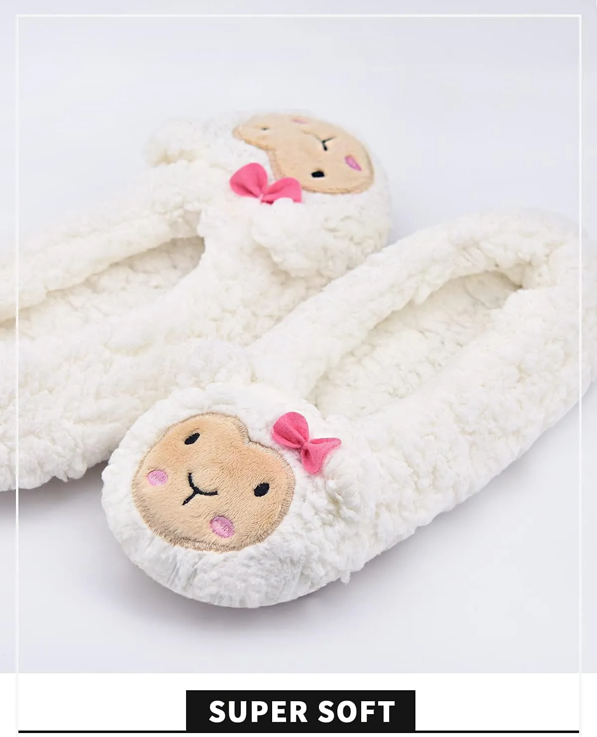 Panda Bros Womens Animal Thick & Warm Slipper Socks With Non Slip Grippers On Bottoms, Character House Shoes, Novelty Slippers for Ladies