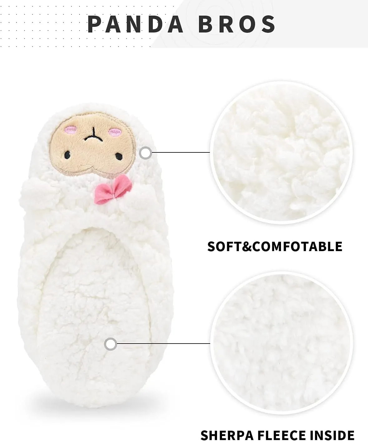 Panda Bros Womens Animal Thick & Warm Slipper Socks With Non Slip Grippers On Bottoms, Character House Shoes, Novelty Slippers for Ladies