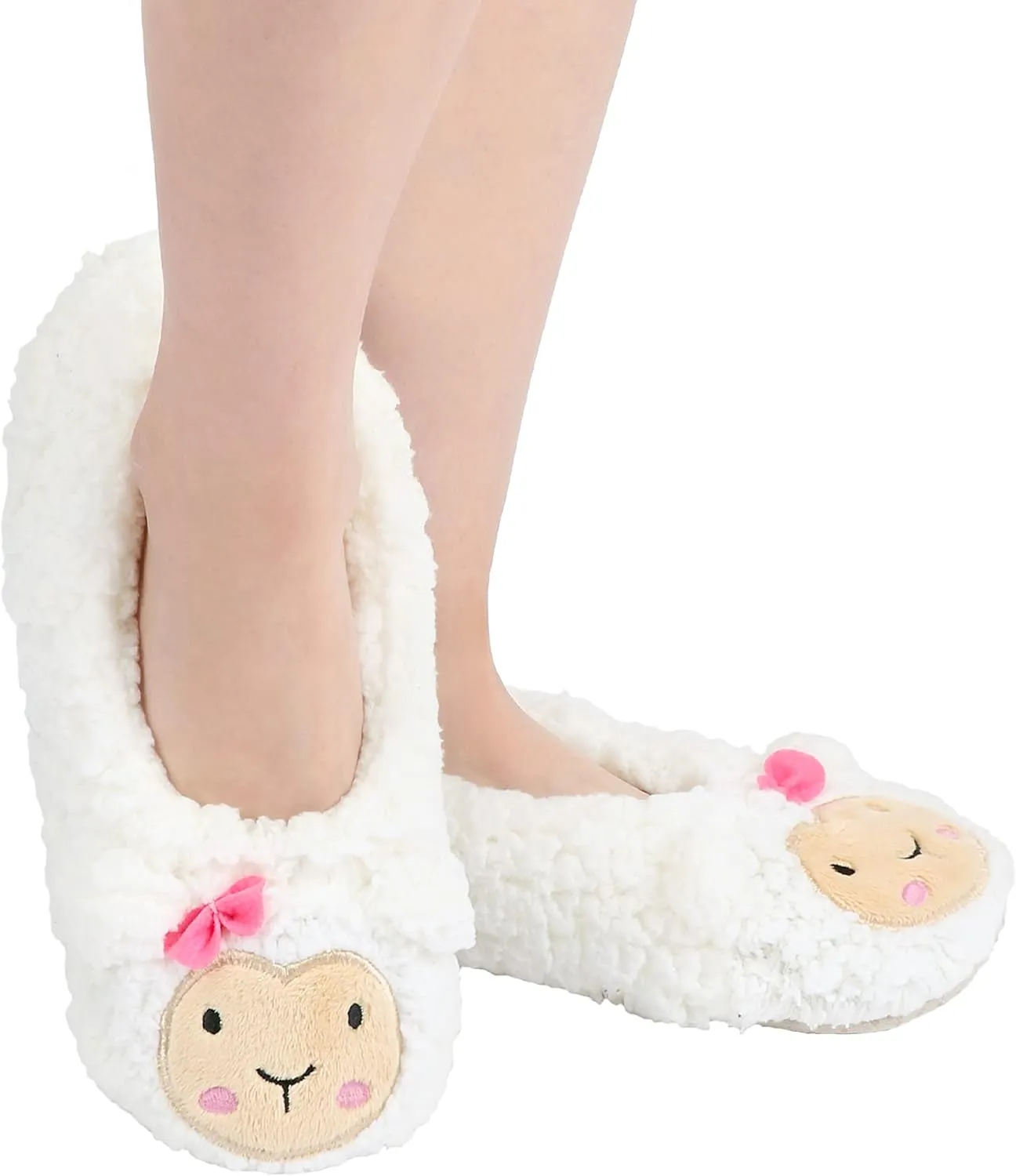 Panda Bros Womens Animal Thick & Warm Slipper Socks With Non Slip Grippers On Bottoms, Character House Shoes, Novelty Slippers for Ladies