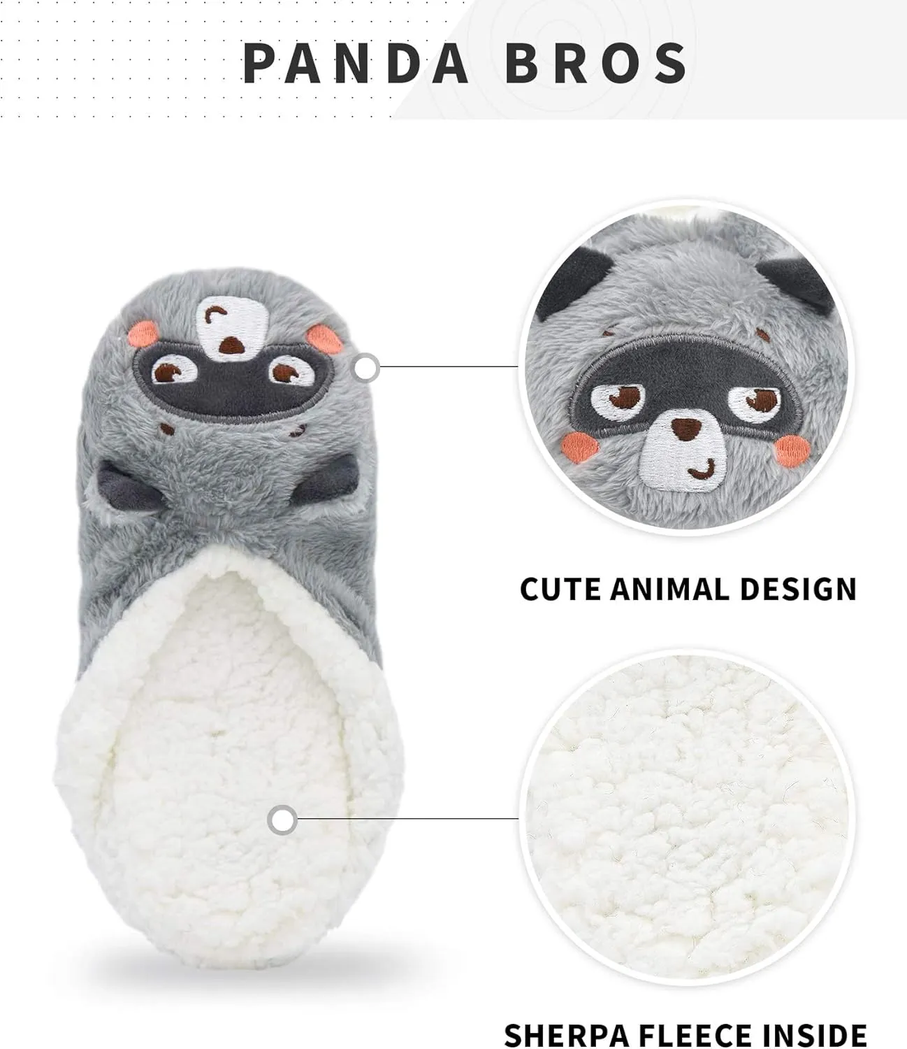 Panda Bros Womens Animal Thick & Warm Slipper Socks With Non Slip Grippers On Bottoms, Character House Shoes, Novelty Slippers for Ladies