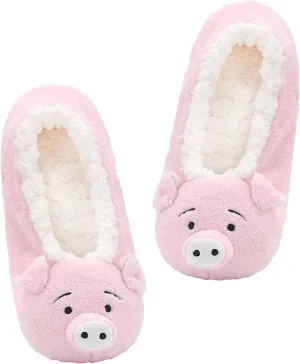 Panda Bros Womens Animal Thick & Warm Slipper Socks With Non Slip Grippers On Bottoms, Character House Shoes, Novelty Slippers for Ladies