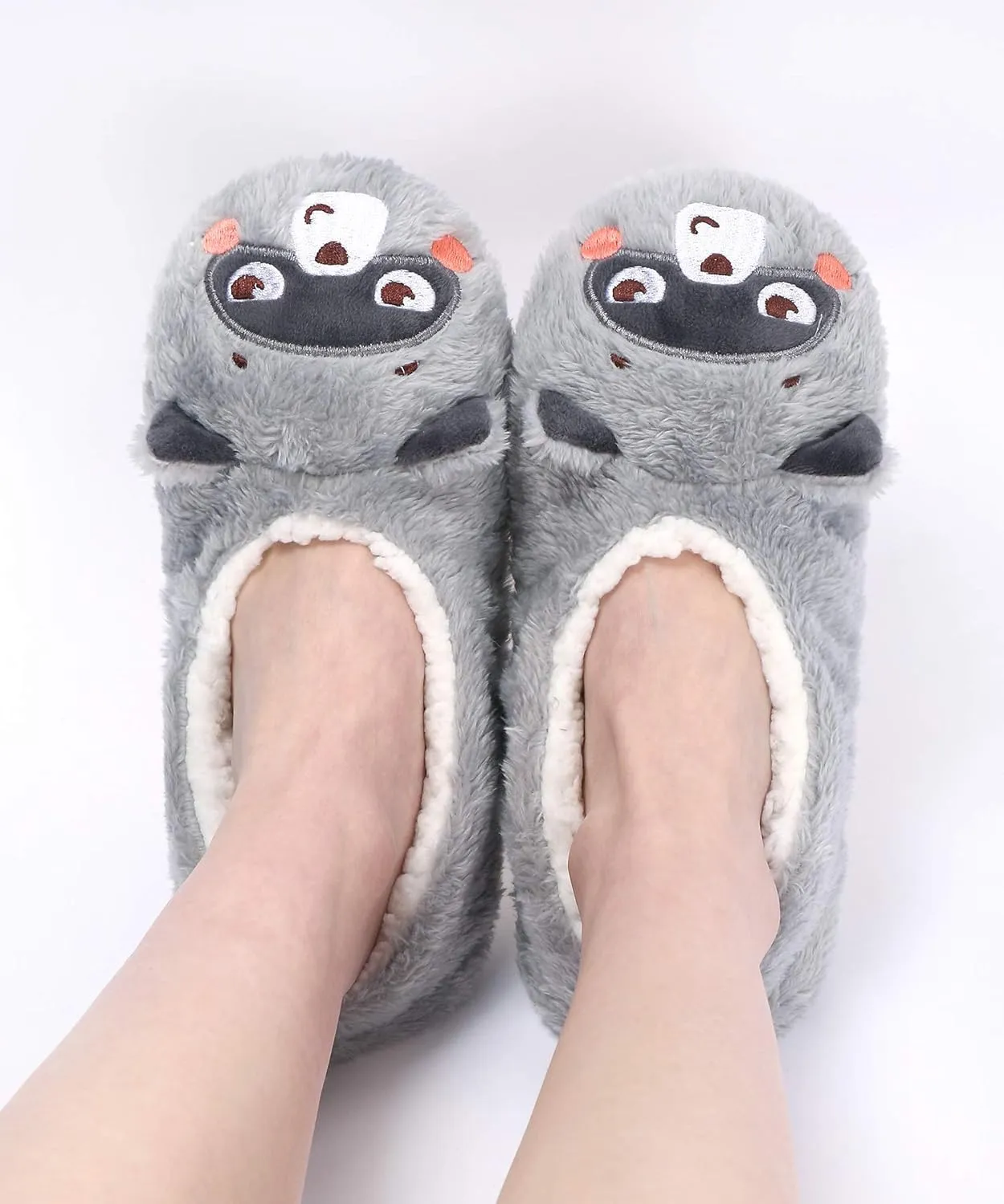 Panda Bros Womens Animal Thick & Warm Slipper Socks With Non Slip Grippers On Bottoms, Character House Shoes, Novelty Slippers for Ladies
