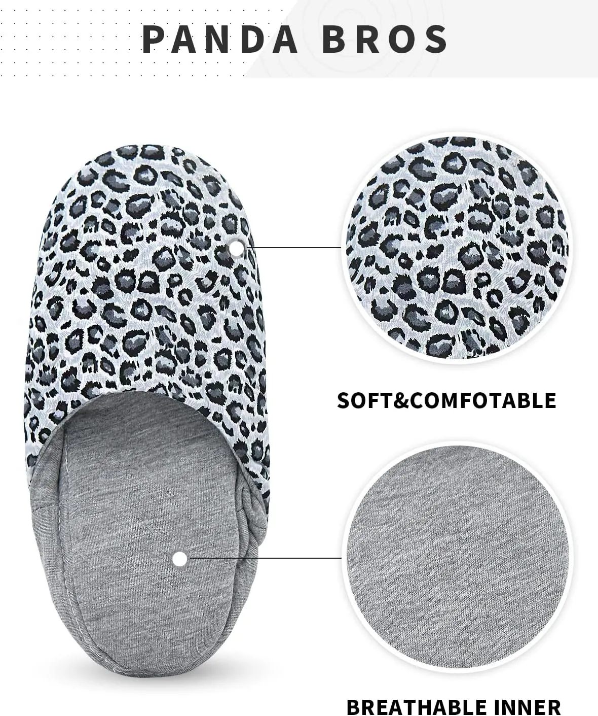 Panda Bros Women's Ballerina House Slippers,Anti-Skid Comfy Warm Ballet Style Slippers