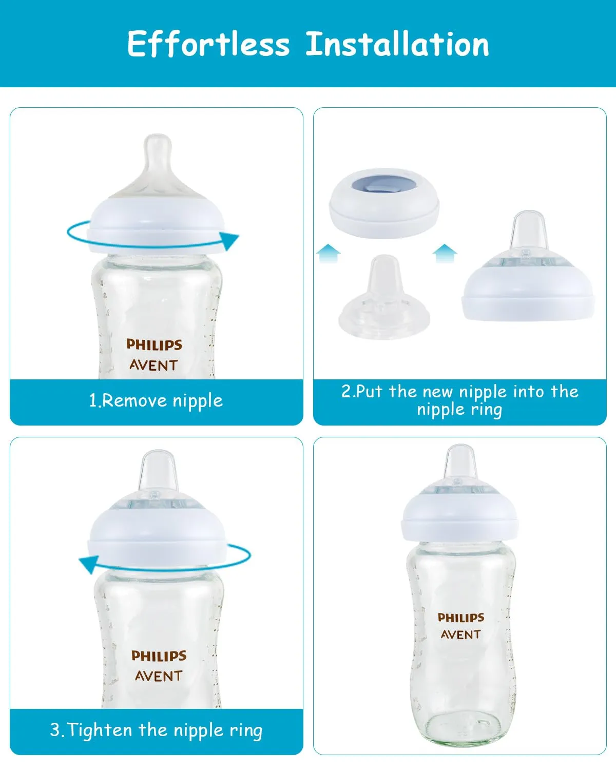 Philips Avent Natural Silicone Sippy Spouts, Grippy and Trainer Cups, 6m  - 6 Pack