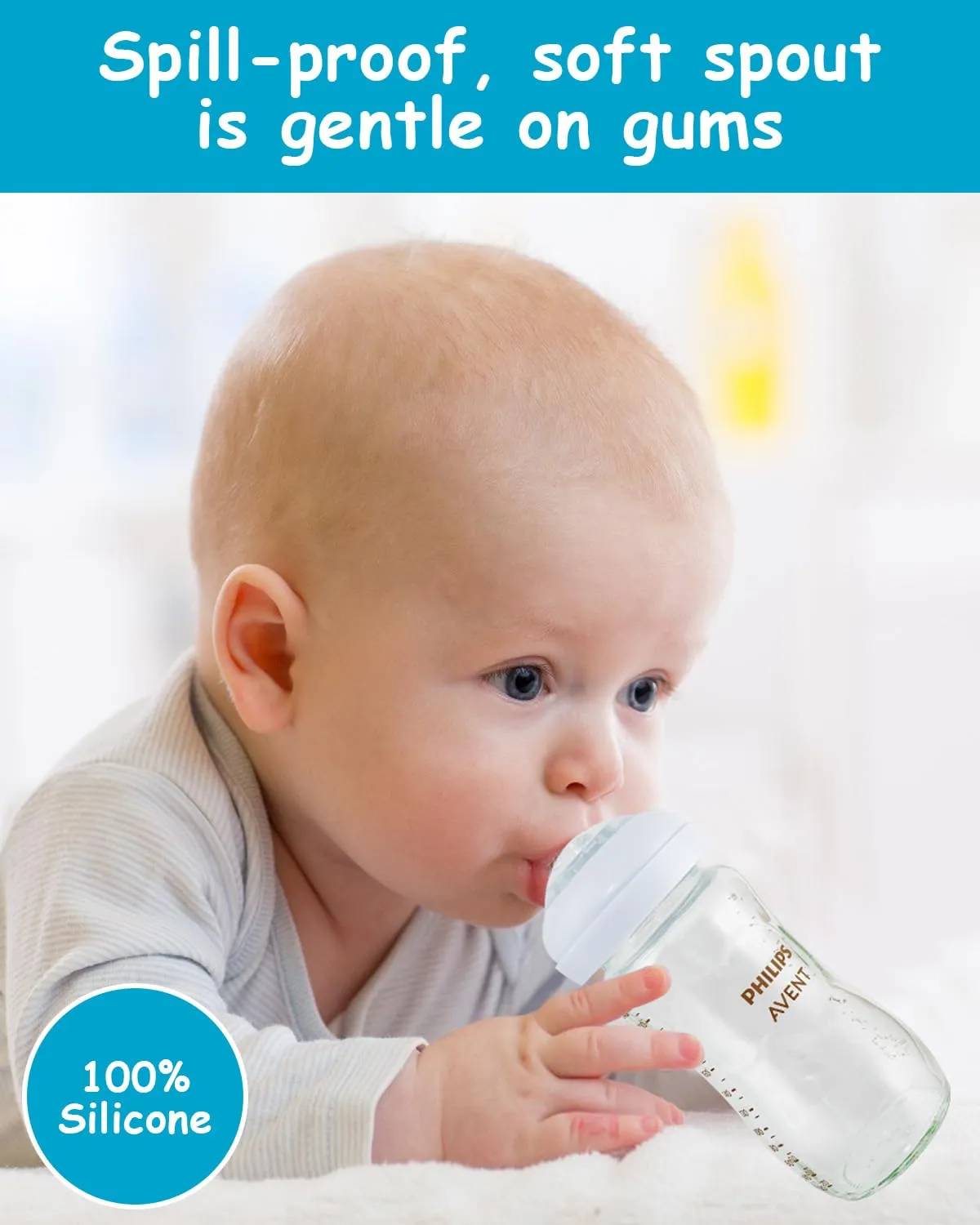 Philips Avent Natural Silicone Sippy Spouts, Grippy and Trainer Cups, 6m  - 6 Pack