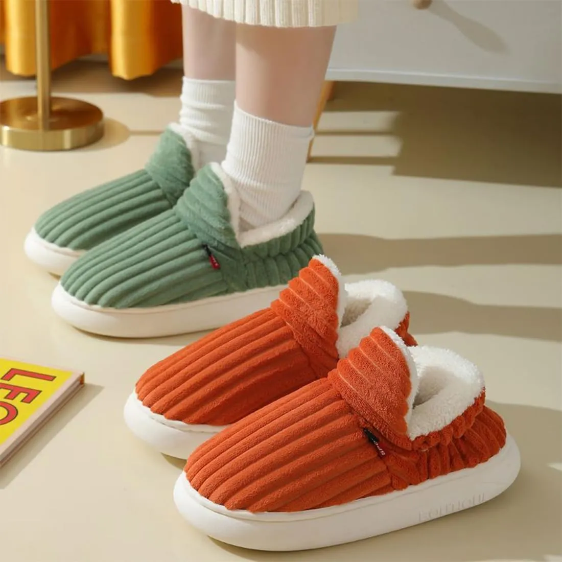 Pluffi Slipper Booties For Women Men Pluffi Cozy Stylish Slipper Winter Fuzzy Warm Thick-Soled House Cloud Slides With Anti-Slip Sole