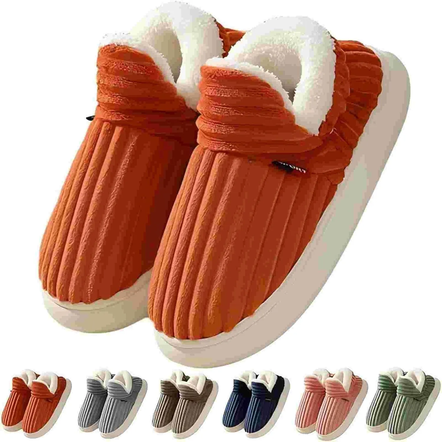 Pluffi Slipper Booties Women Pluffi Cozy Stylish Slipper Winter Fuzzy Warm Thick-Soled Plush House Cloud Slides Men Women