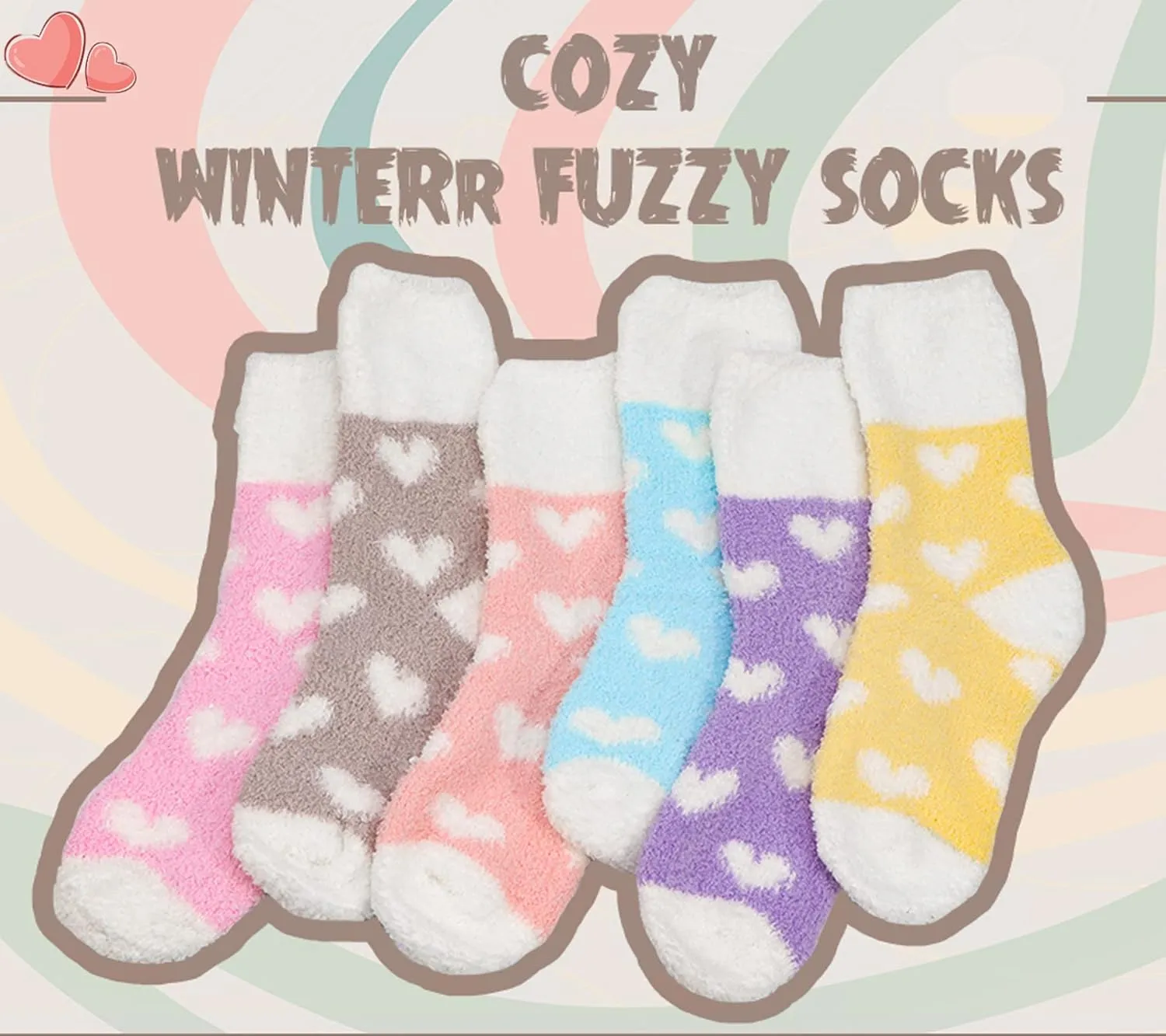Plush Slipper Socks Women - Colorful Warm Fuzzy
