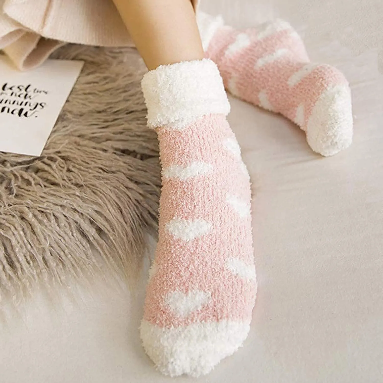Plush Slipper Socks Women - Colorful Warm Fuzzy