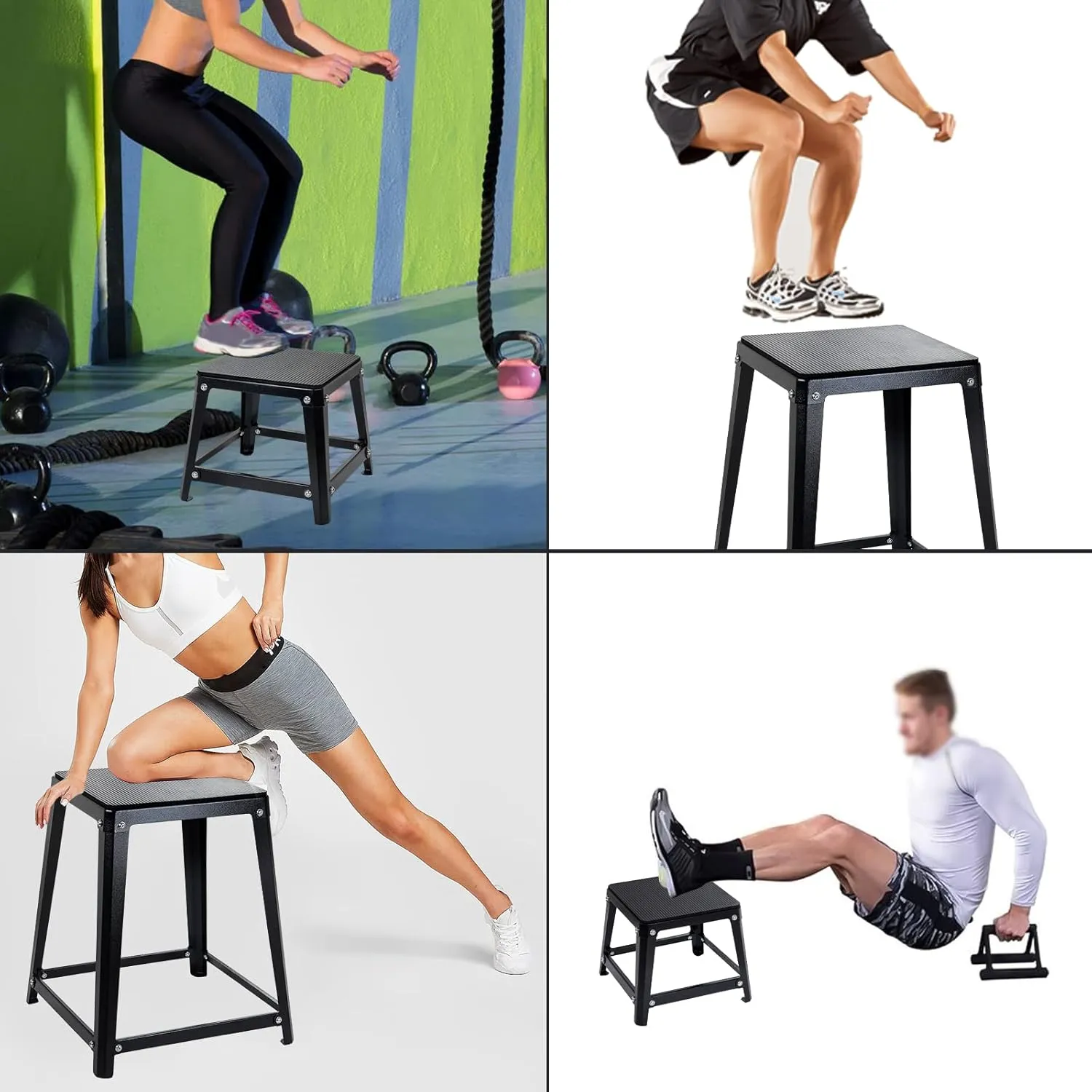 Plyometric Platform 12/18/20/24 Inch Fitness Exercise Jump Box Step for Fitting, Plyometric Jumping Exercise Training