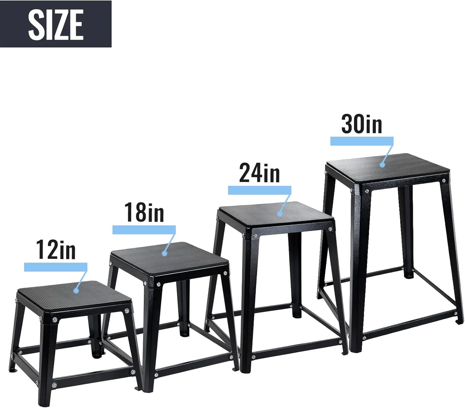 Plyometric Platform 12/18/20/24 Inch Fitness Exercise Jump Box Step for Fitting, Plyometric Jumping Exercise Training