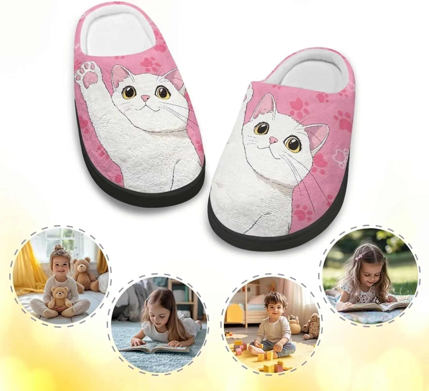 POLERO Cute Slipper for Kids Girls Winter Slippers Warm Indoor House Shoes Boy's Slippers