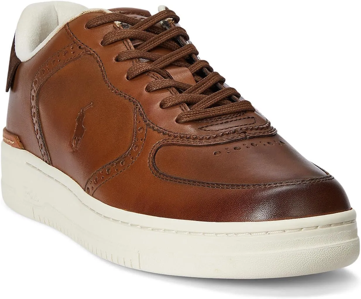 POLO RALPH LAUREN Men's Brogue Masters Court Burnished Leather Sneaker