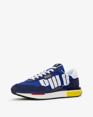 POLO RALPH LAUREN, Men's, Suede Nylon-Train 89Polo-Sneakers-Low Top Lace, Classic Azur/Newport Navy/Wht, 11, Medium