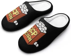 Popcorn Women's House Slippers Warm Anti-Slip Cotton Slippers Home Shoes Indoor Outdoor