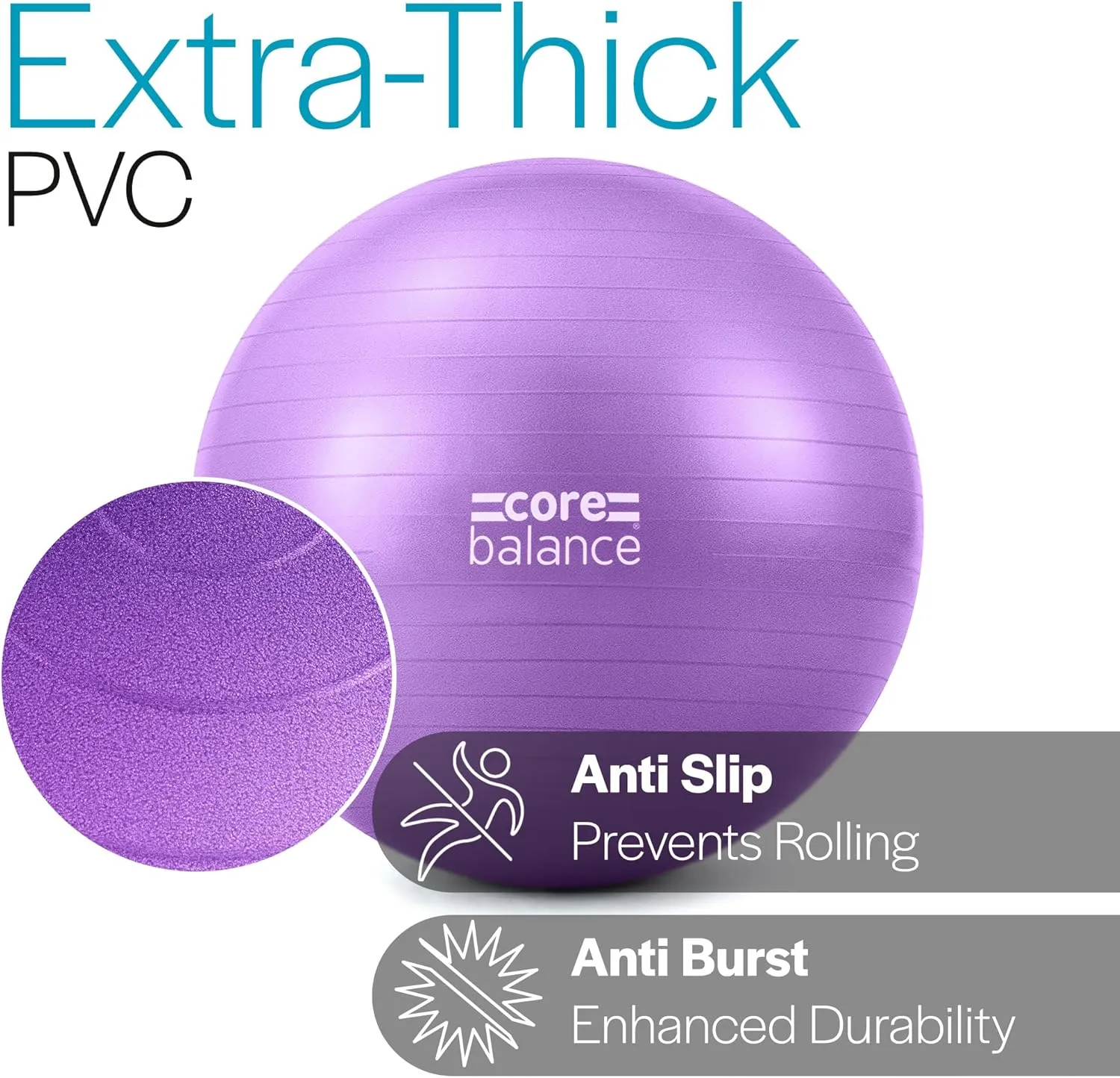 Pregnancy Ball with Air Pump - Ideal for Prenatal Yoga, Pilates, and Maternity Exercises, Doubles as Office Chair, Stability and Balance Training, Physical Therapy Equipment (22-33")