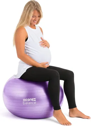 Pregnancy Ball with Air Pump - Ideal for Prenatal Yoga, Pilates, and Maternity Exercises, Doubles as Office Chair, Stability and Balance Training, Physical Therapy Equipment (22-33")