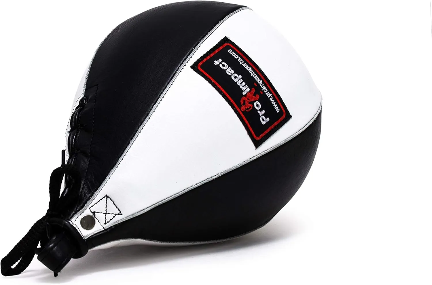 Pro Impact Genuine Leather Speed Bag – Pear Shaped Hanging Ball for Boxing, MMA & Muay Thai – Training Equipment for Doorway Hanging or Ceiling – Boxer Accuracy Workout, Drills & Exercise – Trainer