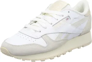 Reebok Unisex's Classic Leather Sneaker, Ftwr White Chalk Stucco, 4.5 US Women/4.5 US Men