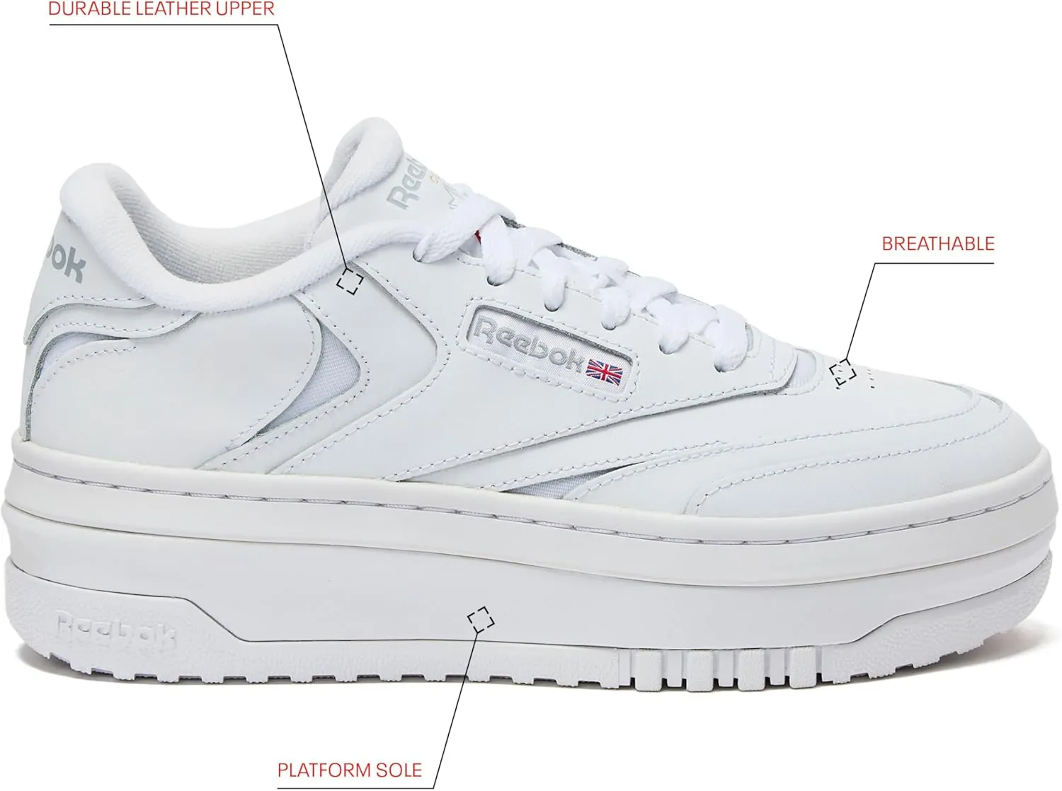 Reebok Women's Club C Extra Platform Sneakers