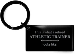 Retirement Athletic Trainer Gifts, Retired Construction Worker looks like, Appreciation Birthday Keychain for Athletic Trainer, Men, Women, Friends, Coworkers