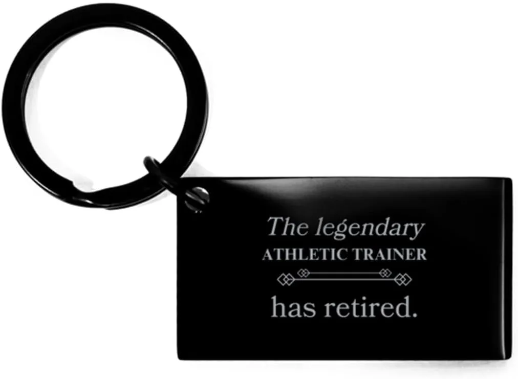 Retirement Athletic Trainer Gifts, The legendary Construction Worker has retired, Appreciation Birthday Keychain for Athletic Trainer, Men, Women, Friends, Coworkers