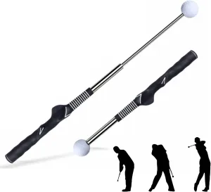 Retractable Golf Swing Training Aid, Rhythm Click Sound Warm-up Golf Swing Trainer, Golf Grip Trainer, Golf Training aid Indoor and Outdoor Golf Equipment for Beginners and Professionals