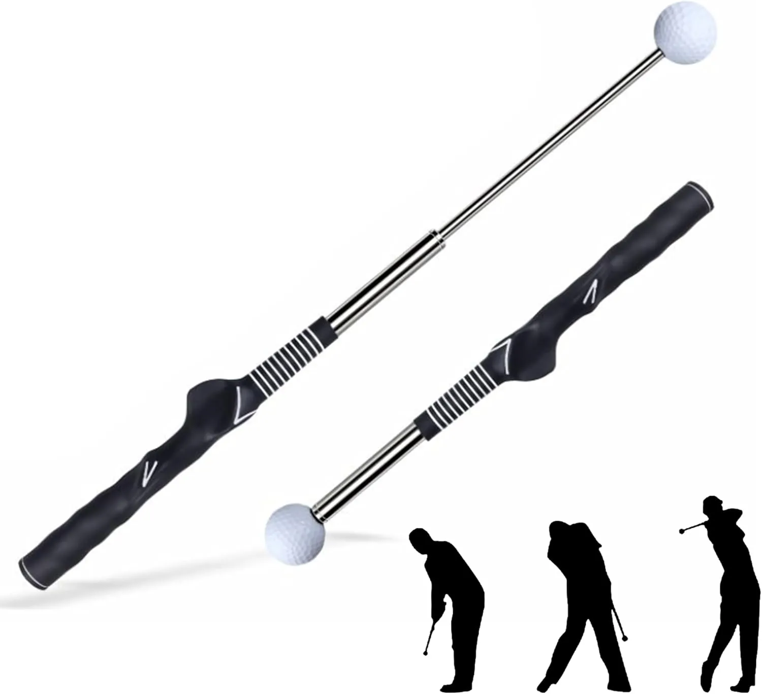Retractable Golf Swing Training Aid, Rhythm Click Sound Warm-up Golf Swing Trainer, Golf Grip Trainer, Golf Training aid Indoor and Outdoor Golf Equipment for Beginners and Professionals