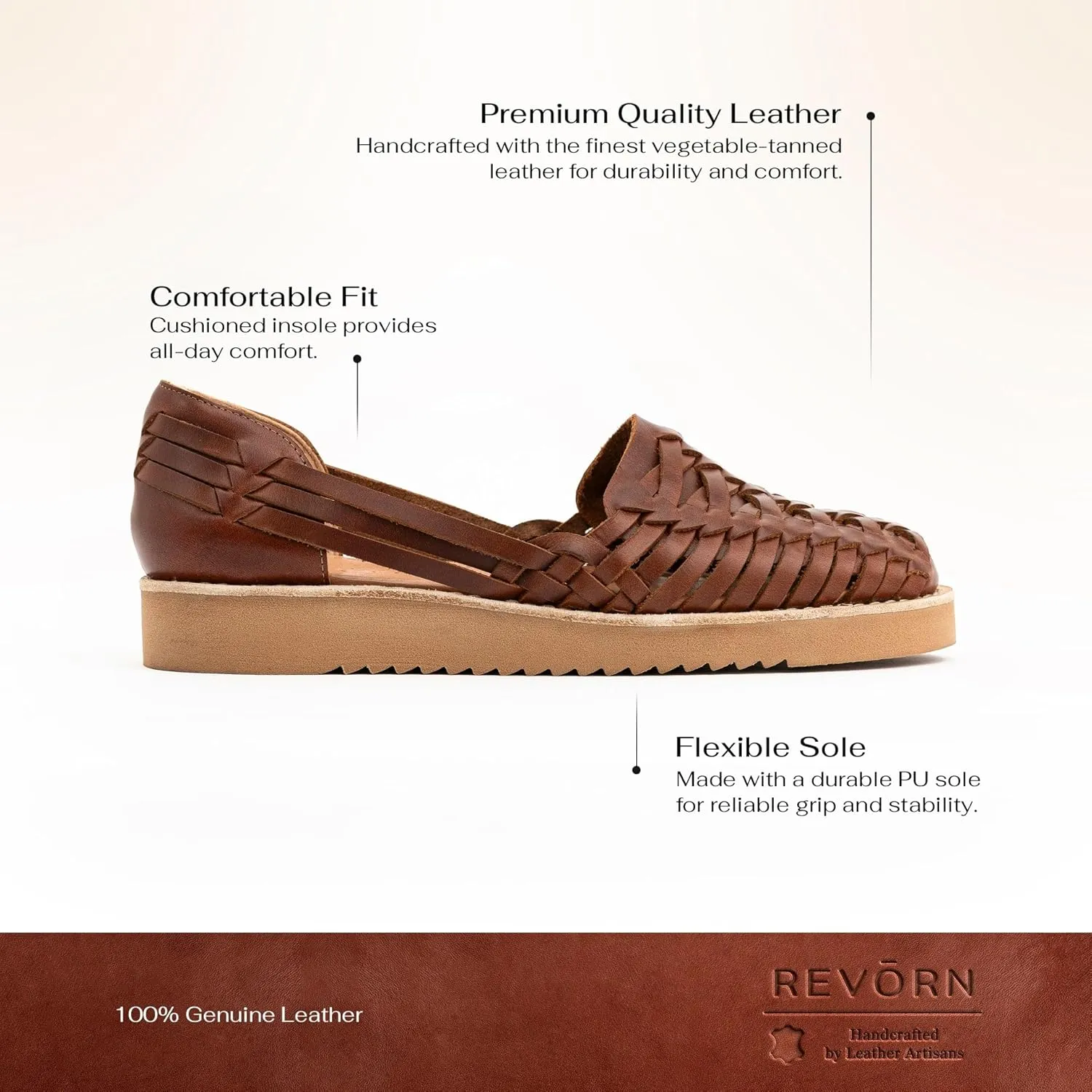 REVORN - ALLURE Designer Huarache | Handcrafted Women Sandal | 100% Genuine Leather | Ultra Comfortable Insole | Flexible Sole | Sophisticated Design