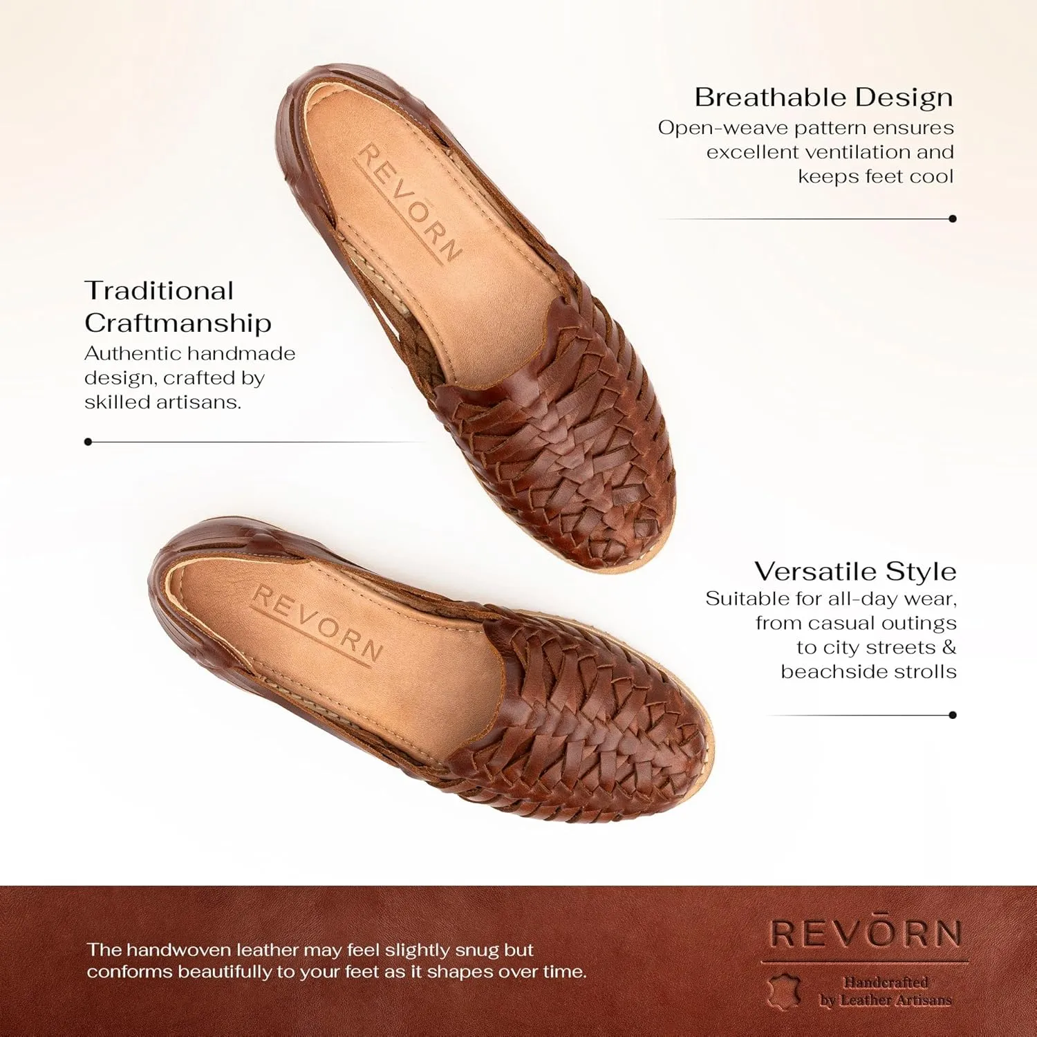 REVORN - ALLURE Designer Huarache | Handcrafted Women Sandal | 100% Genuine Leather | Ultra Comfortable Insole | Flexible Sole | Sophisticated Design