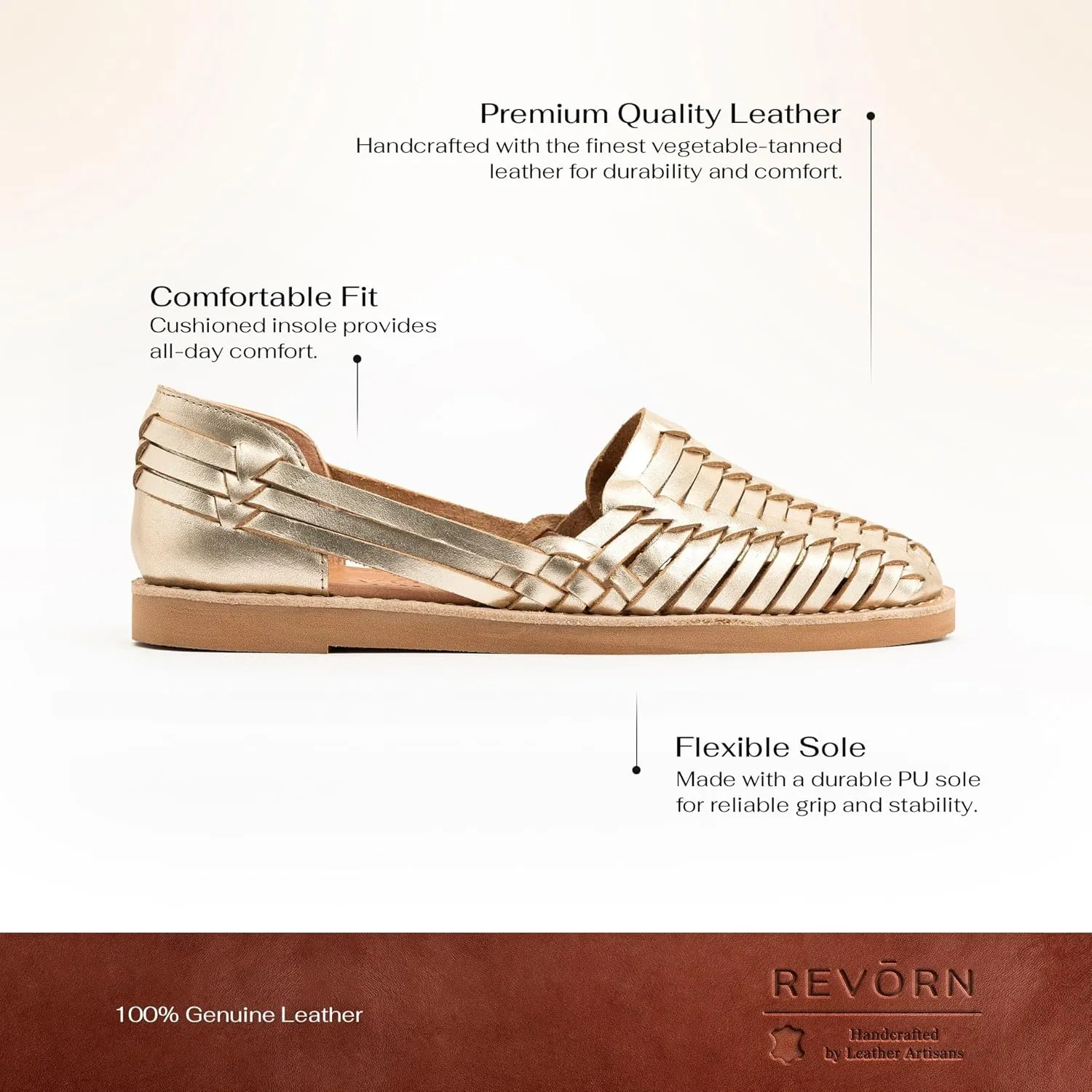 REVORN - SAINT Designer Huarache | Handcrafted Women Sandal | 100% Genuine Leather | Ultra Comfortable Insole | Flexible Sole | Sophisticated Design