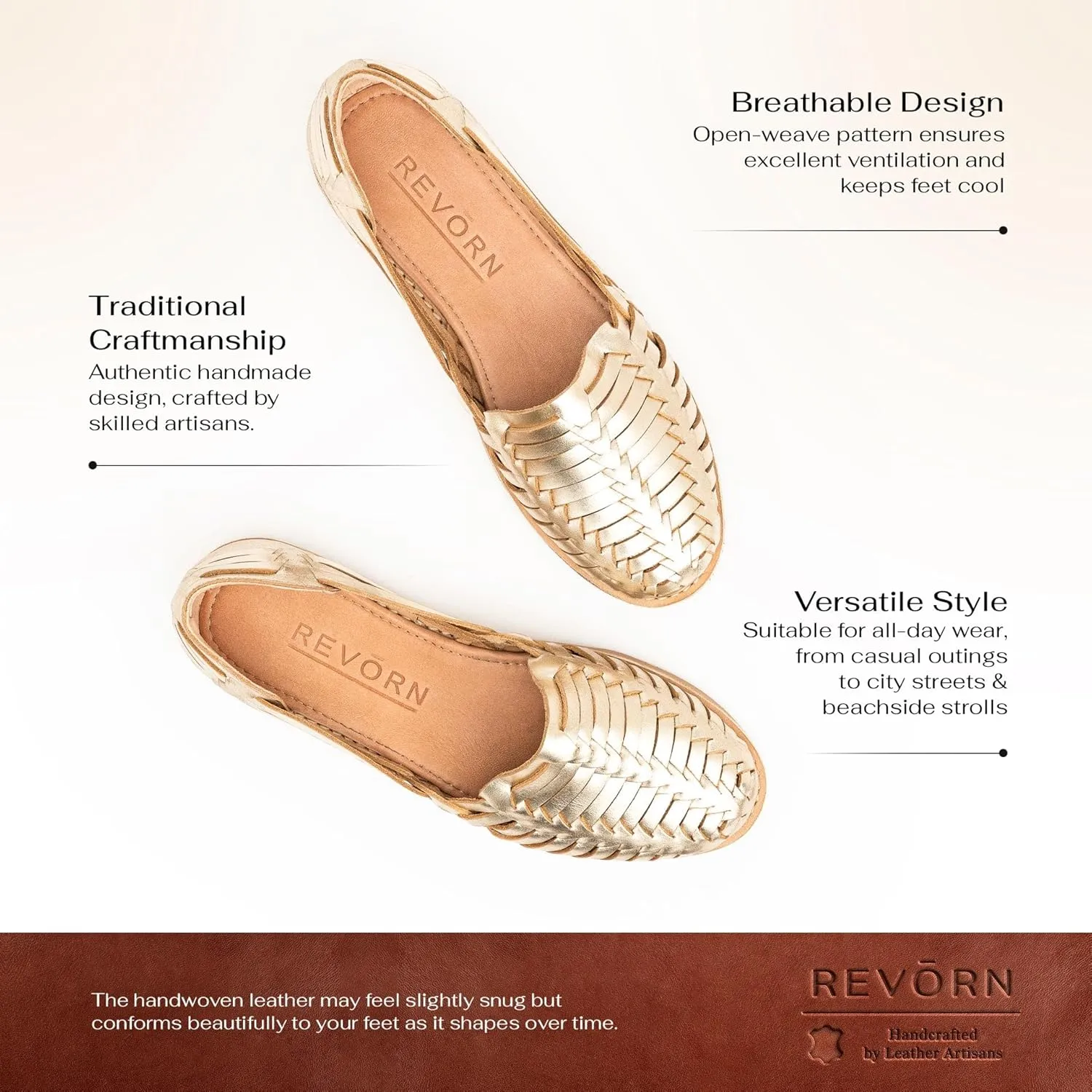 REVORN - SAINT Designer Huarache | Handcrafted Women Sandal | 100% Genuine Leather | Ultra Comfortable Insole | Flexible Sole | Sophisticated Design
