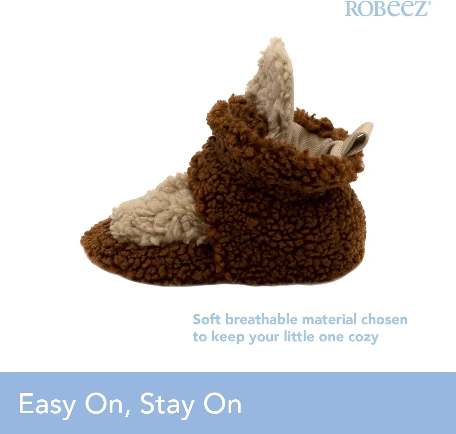 Robeez Baby Girls and Boys Crib Fleece Sherpa Snap Booties with Slip-Resistant Soles for Infant and Toddler, 0-18 Months