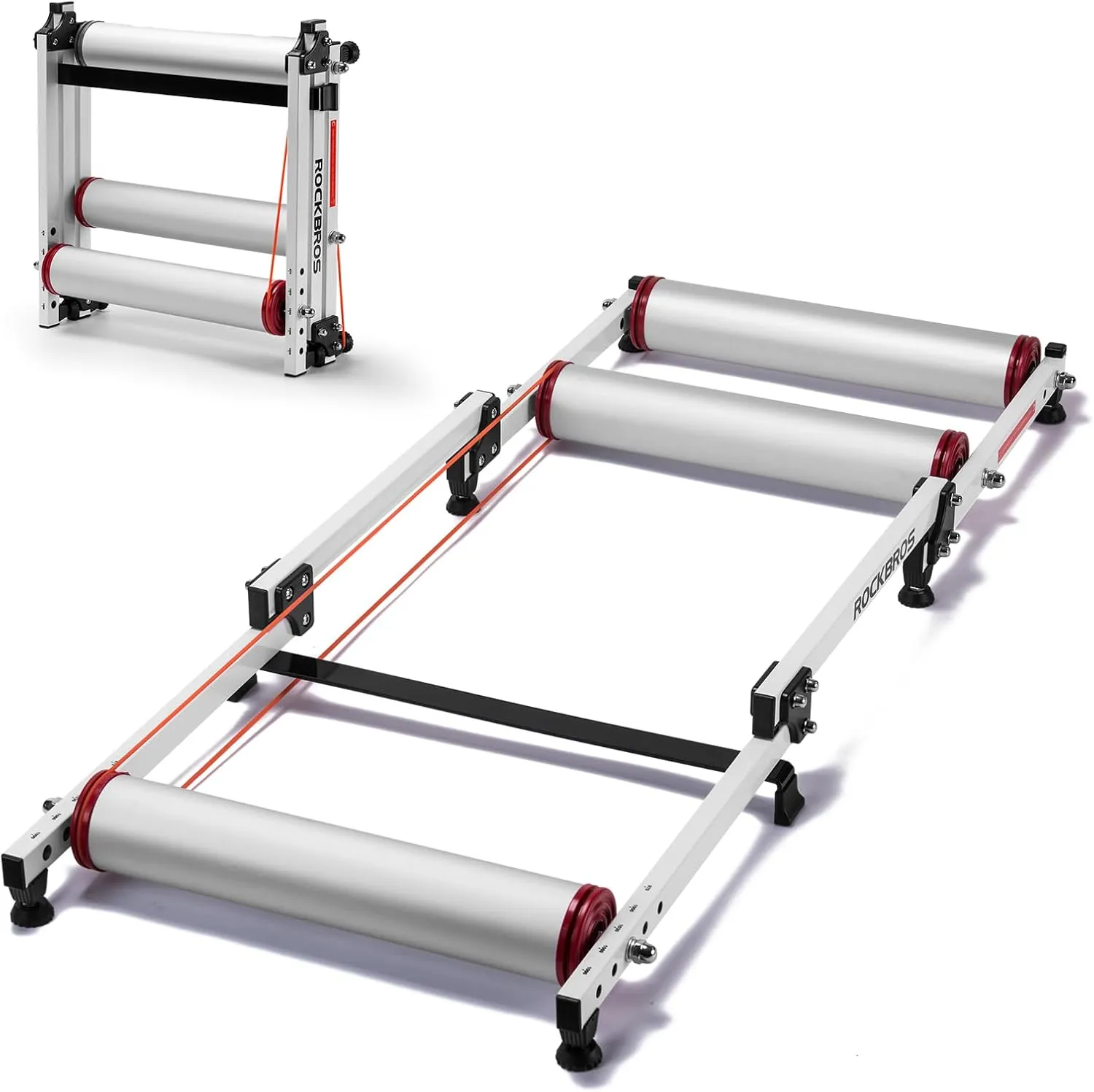 ROCKBROS Bike Rollers Adjustable Bike Trainer Stand Foldable Indoor Cycling Bicycle Roller with Resistance for MTB Road Bike Exercise