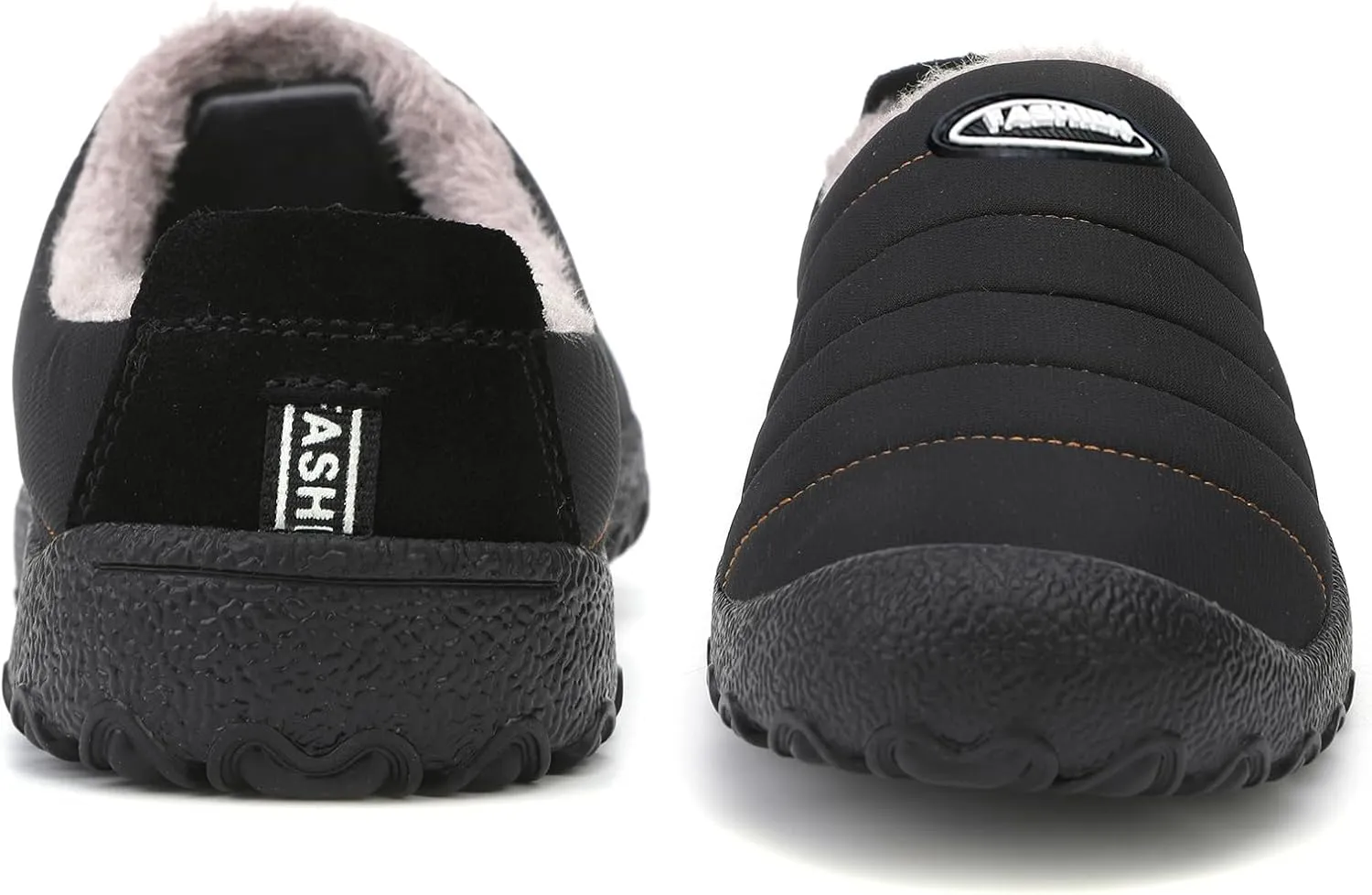 Rojeam Mens Womens Winter Warm Slippers Fur Lined House Shoes Non-Slip for Indoor Outdoor