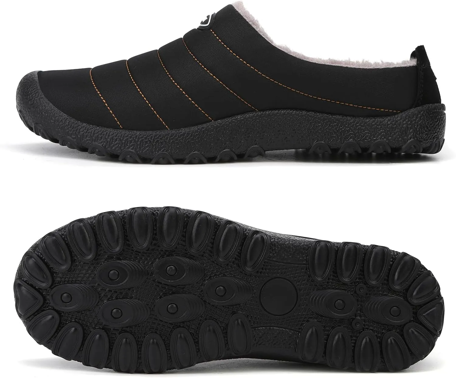 Rojeam Mens Womens Winter Warm Slippers Fur Lined House Shoes Non-Slip for Indoor Outdoor
