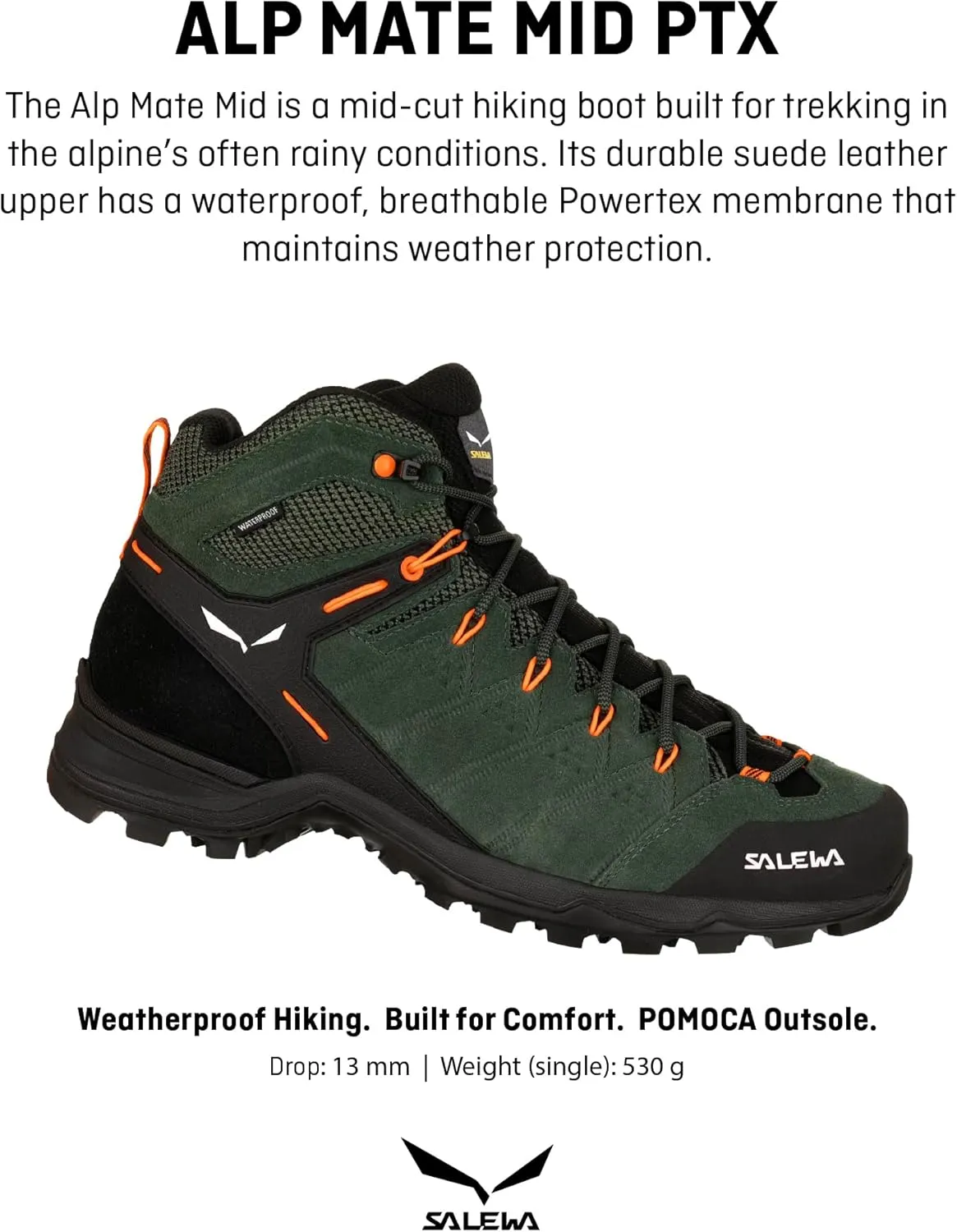 Salewa Men's Alp Mate Mid Waterproof Trekking & Hiking Boot