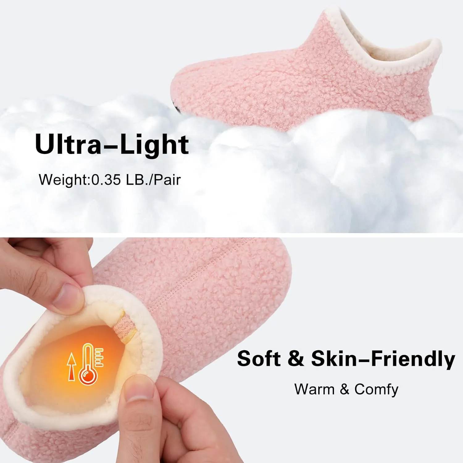 Scurtain Unisex Big Kids Little Kids Slippers Socks Artificial Woolen Slippers with Non-slip Rubber Sole for Big Boys Girls Little Boys Girls