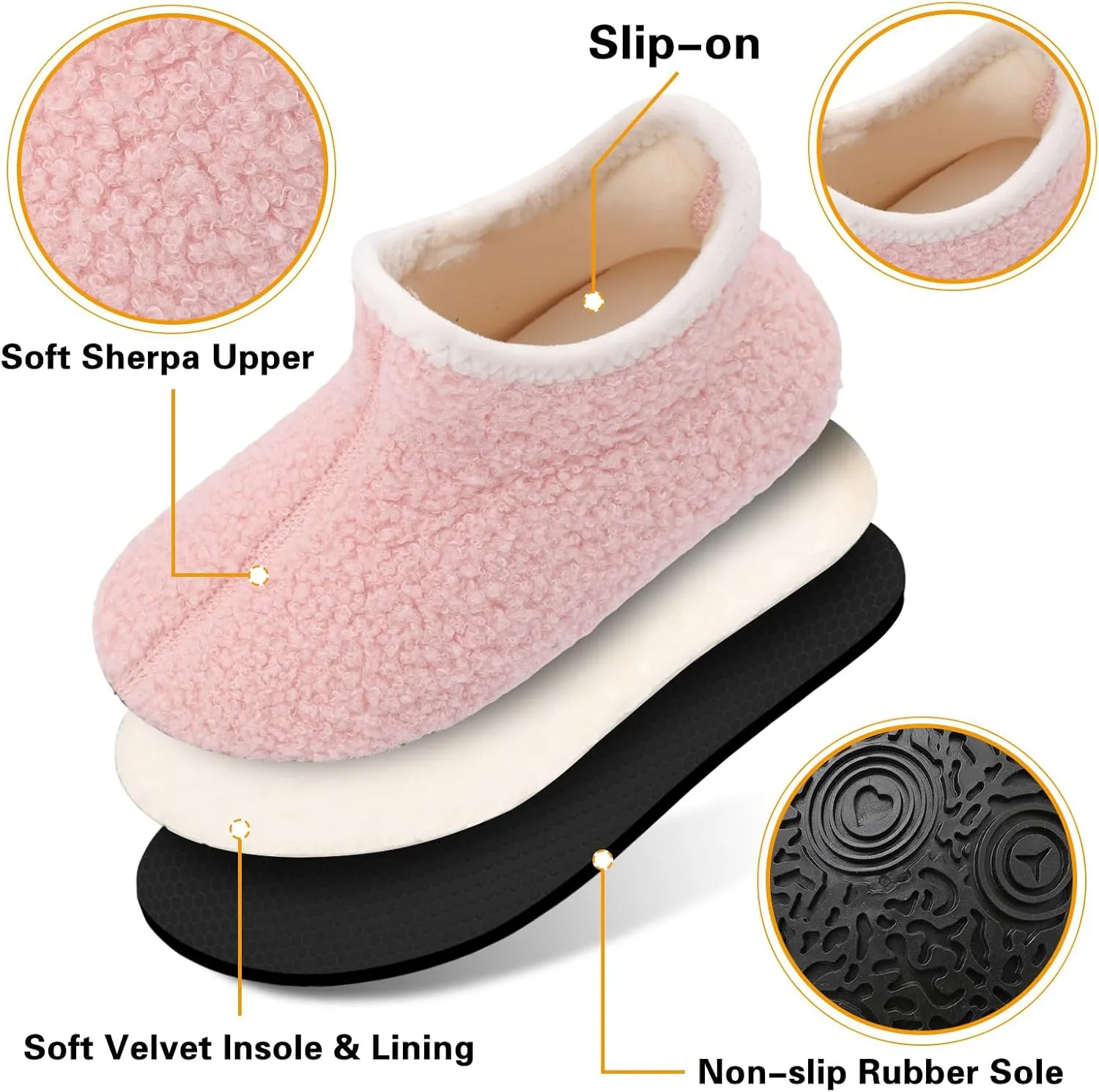 Scurtain Unisex Big Kids Little Kids Slippers Socks Artificial Woolen Slippers with Non-slip Rubber Sole for Big Boys Girls Little Boys Girls