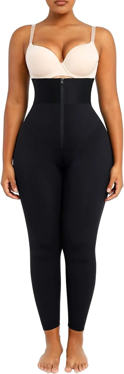 SHAPELLX Women High Waist Leggings Tummy Control ElasticFuse Waistband Shaping Leggings Waist Trainer Yoga Pants