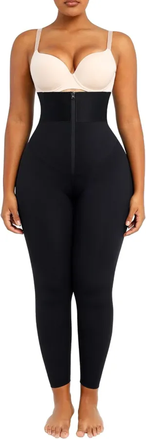 SHAPELLX Women High Waist Leggings Tummy Control ElasticFuse Waistband Shaping Leggings Waist Trainer Yoga Pants