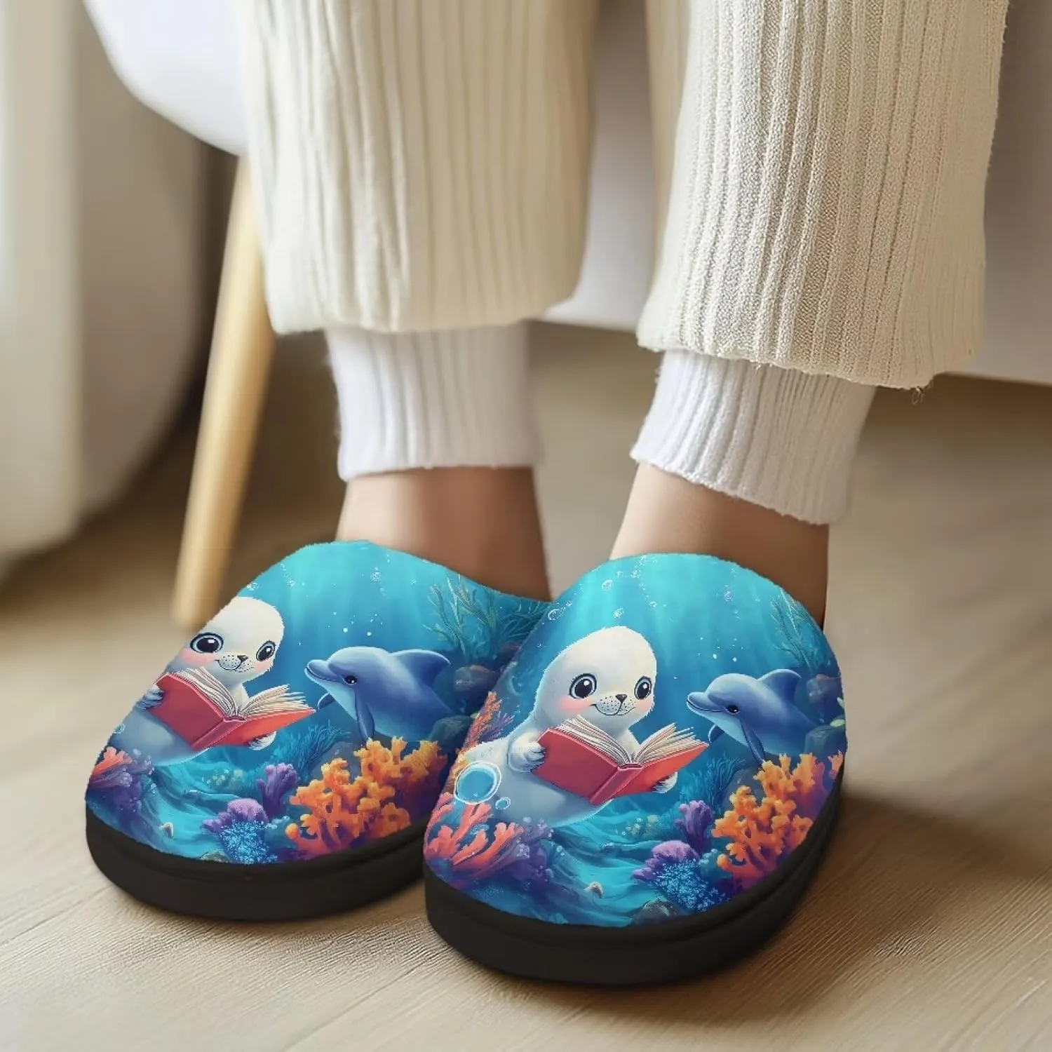 Showudesigns House Slippers for Women Winter Warm Slippers Size 4-12