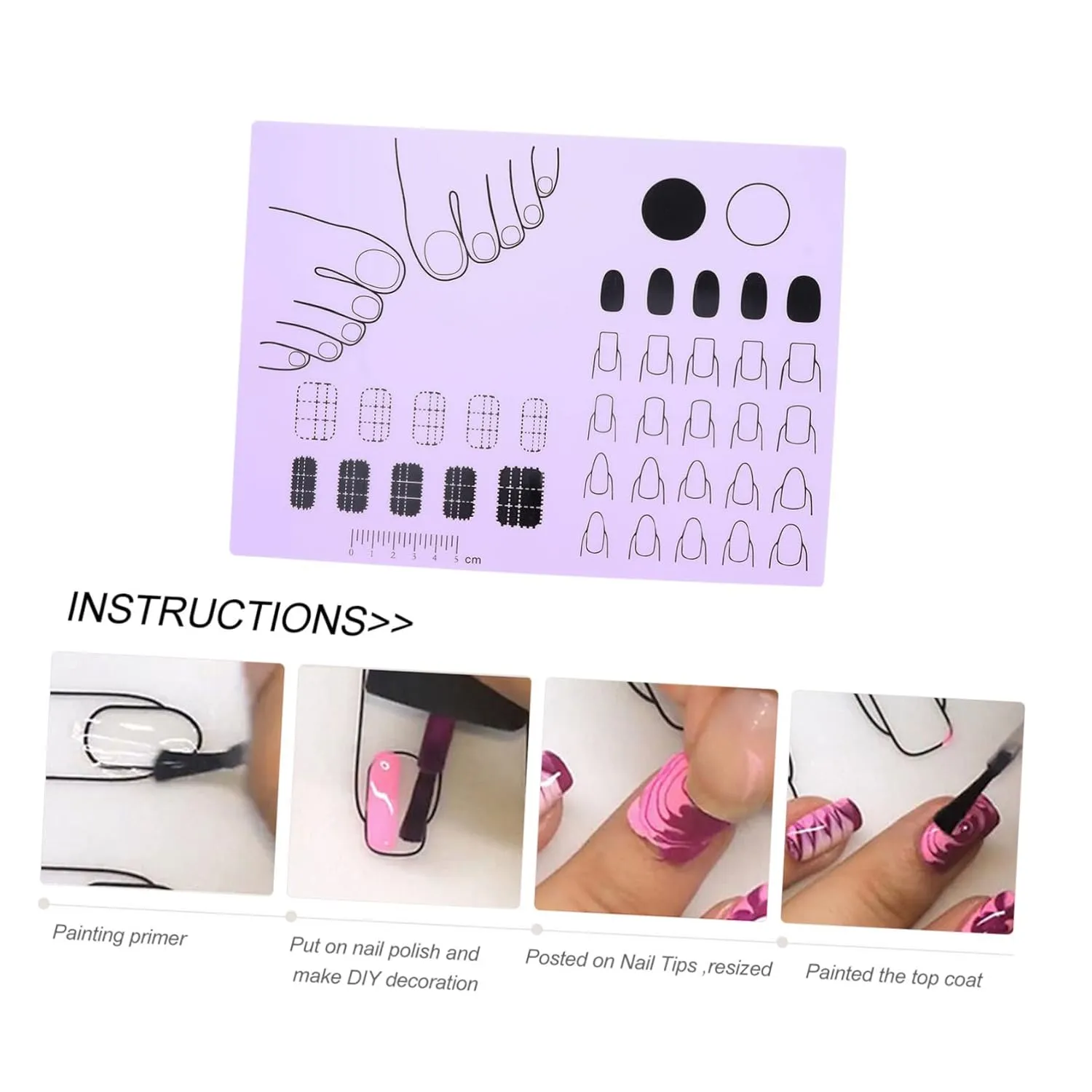 Silicone Nail Art Training Mat Acrylic Nail Art Mat Trainer Nail Stamping Pad Waterproof Washable