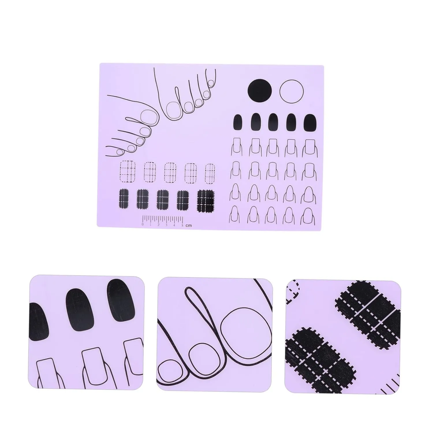 Silicone Nail Art Training Mat Acrylic Nail Art Mat Trainer Nail Stamping Pad Waterproof Washable