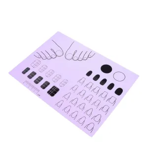 Silicone Nail Art Training Mat Acrylic Nail Art Mat Trainer Nail Stamping Pad Waterproof Washable