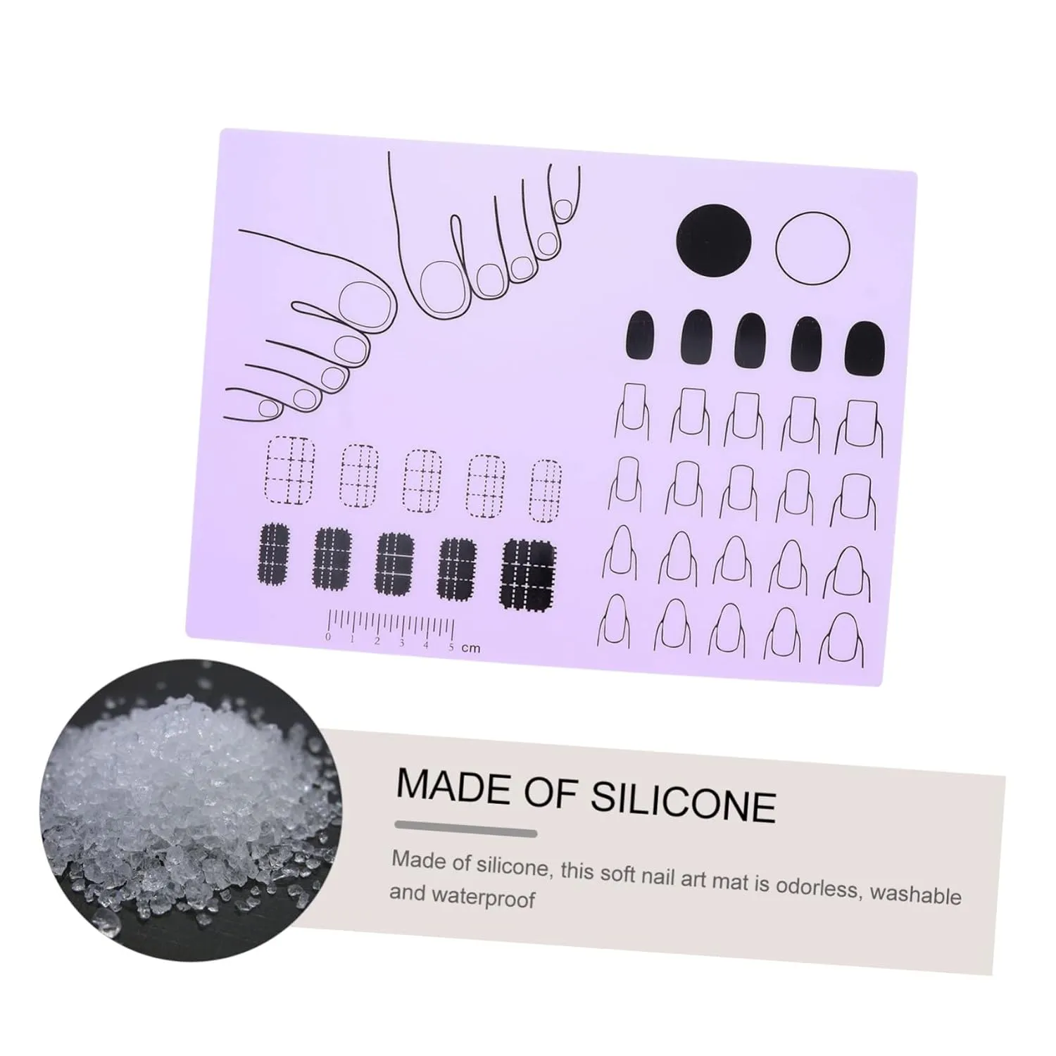 Silicone Nail Art Training Mat Acrylic Nail Art Mat Trainer Nail Stamping Pad Waterproof Washable