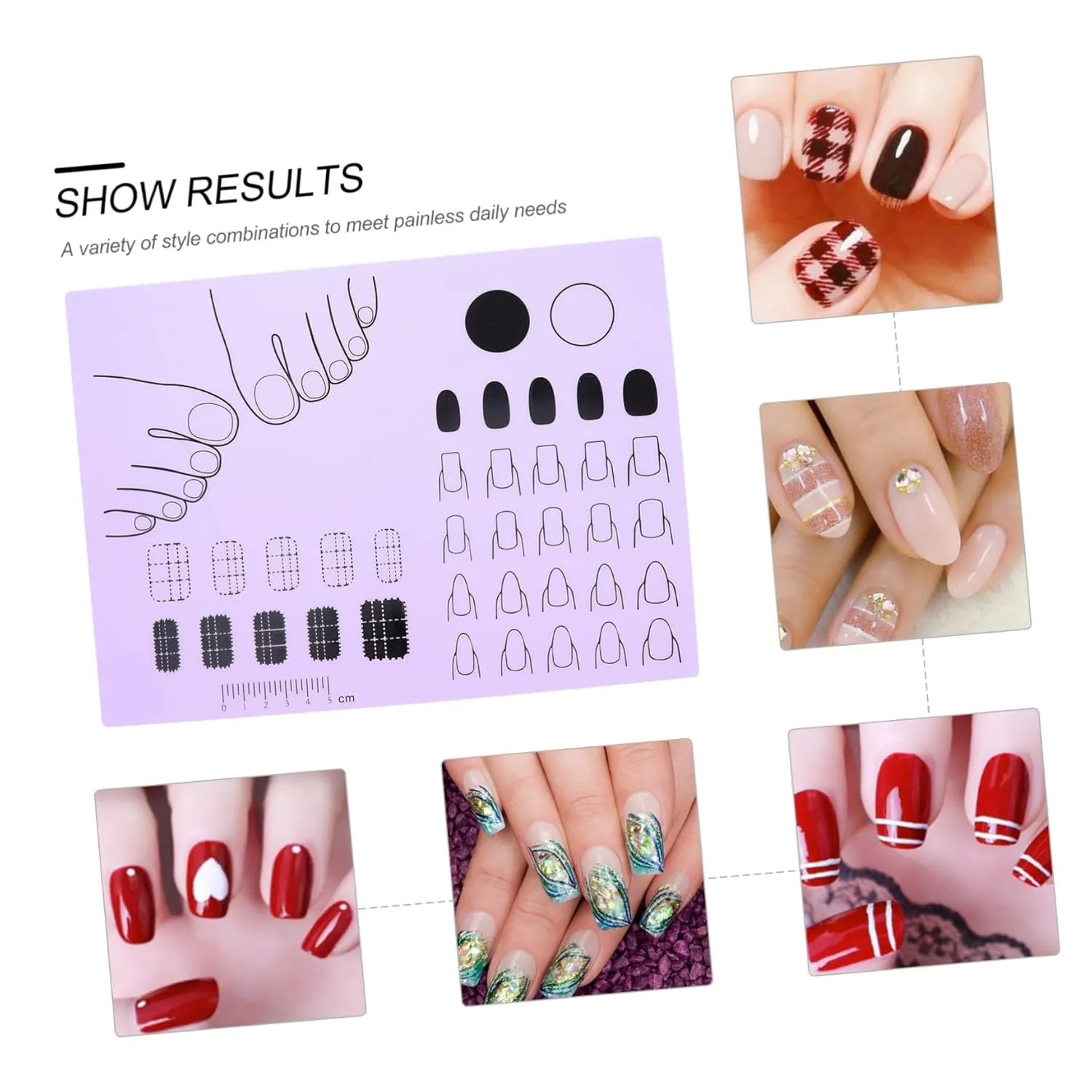 Silicone Nail Art Training Mat Acrylic Nail Art Mat Trainer Nail Stamping Pad Waterproof Washable