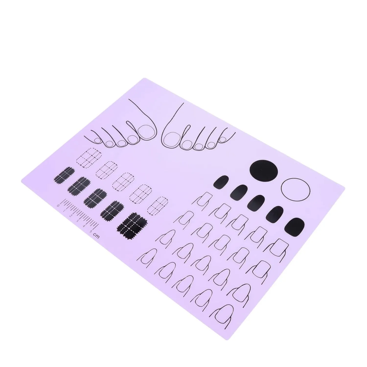 Silicone Nail Art Training Mat Acrylic Nail Art Mat Trainer Nail Stamping Pad Waterproof Washable