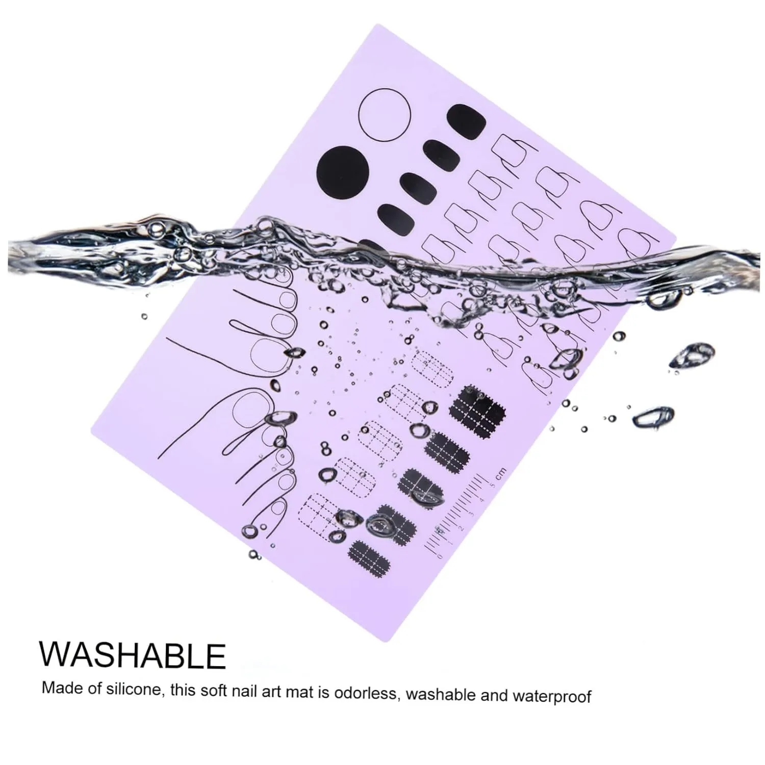 Silicone Nail Art Training Mat Acrylic Nail Art Mat Trainer Nail Stamping Pad Waterproof Washable